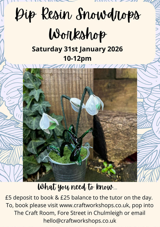 Dip Resin Snowdrops Workshop l  Saturday 31st January 2026 10am-12pm