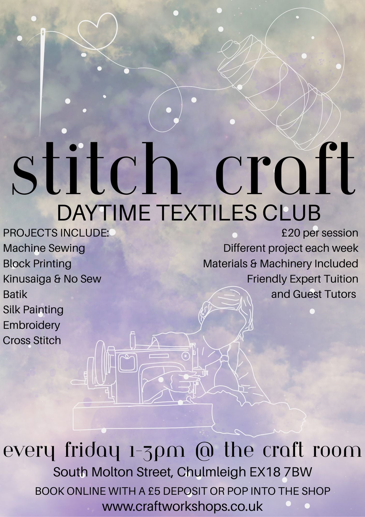 Stitch Craft Adult Textiles Club l Friday 1st May 1-3pm