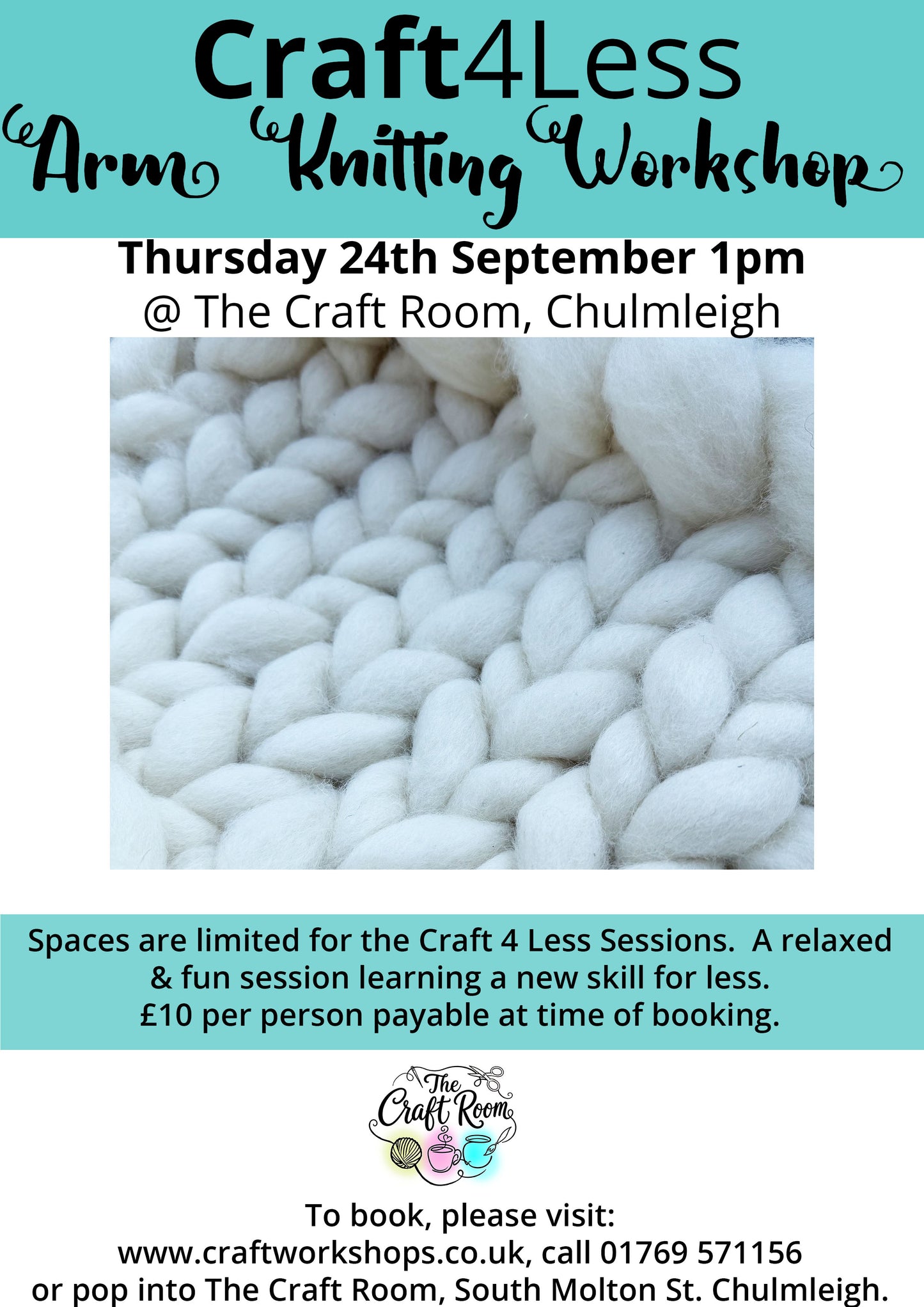 Craft4Le$$ Arm Knitting Workshop | Thursday 24th September 1pm