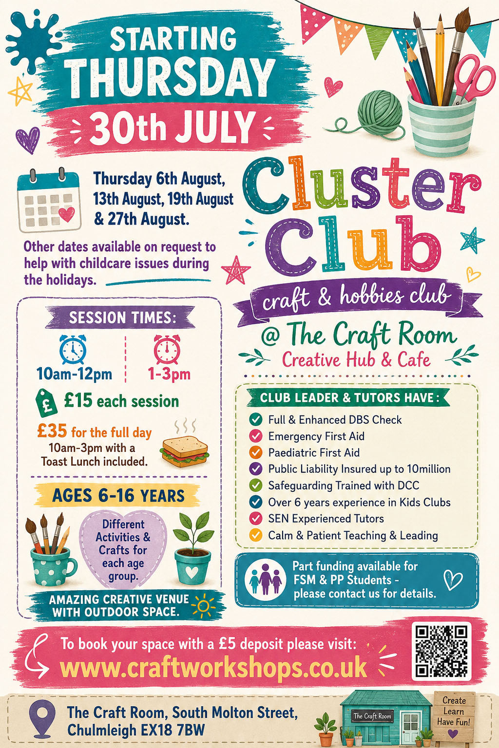 Summer Holiday Kids Clubs - Every Thursday